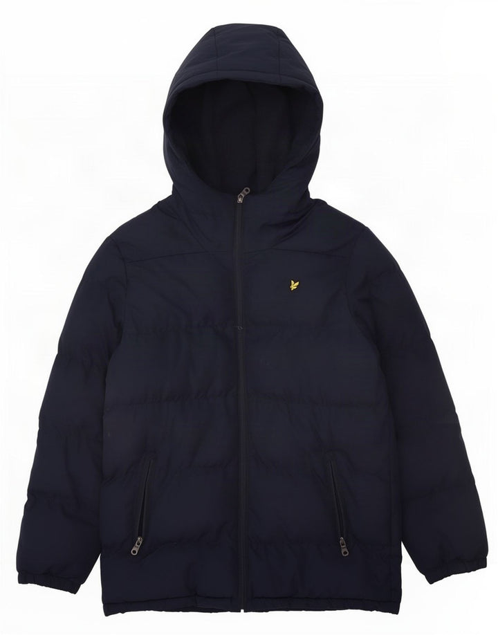 Jaqueta acolchoada com capuz para meninos Lyle & Scott 15-16 anos azul marinho poliéster