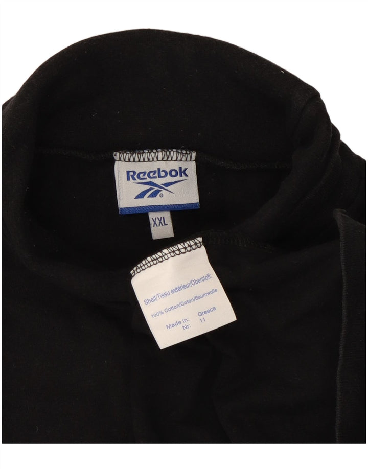 Reebok masculino roll neck top manga comprida 2XL algodão preto