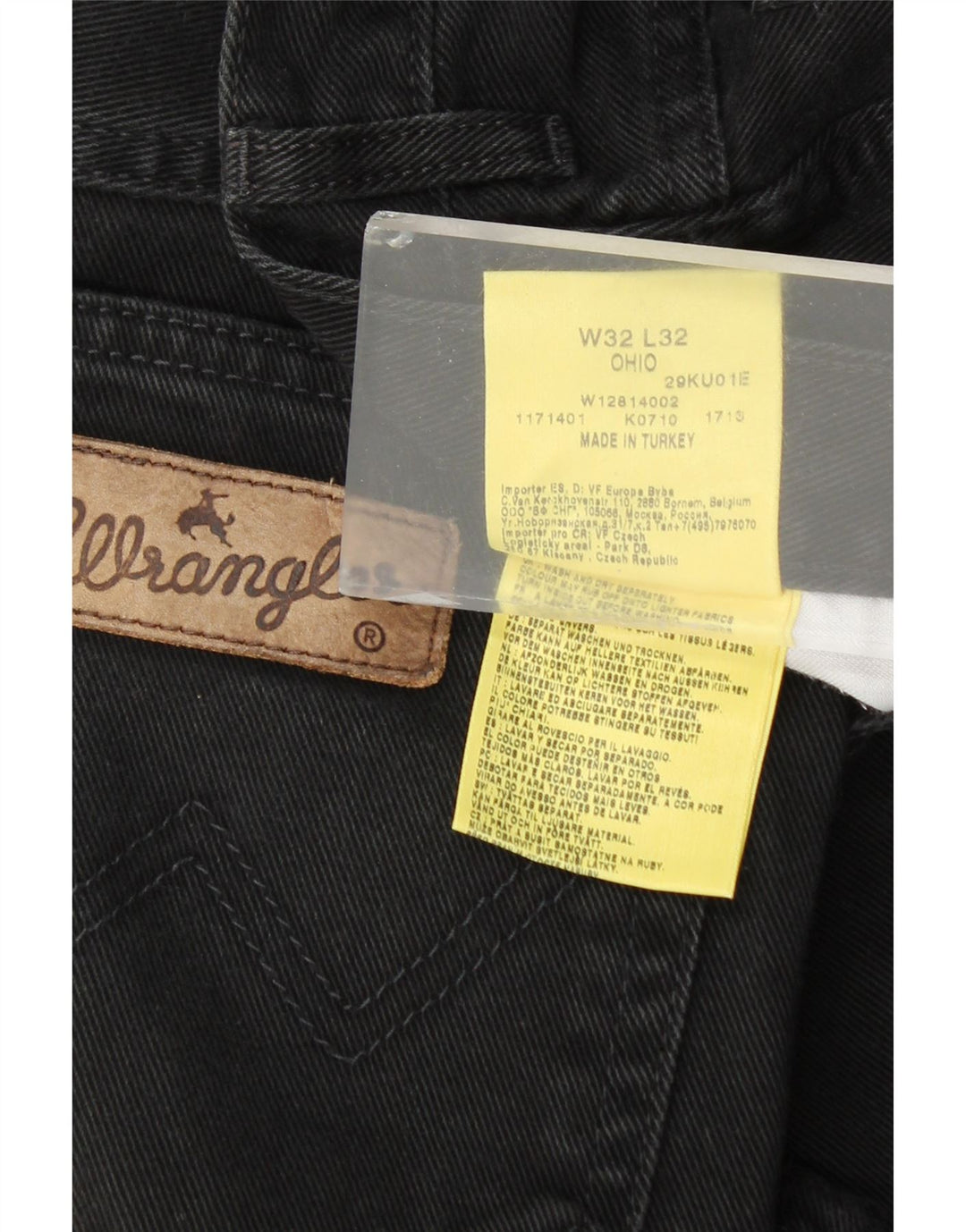 WRANGLER Masculino Ohio Straight Jeans W32 L32 Algodão Preto
