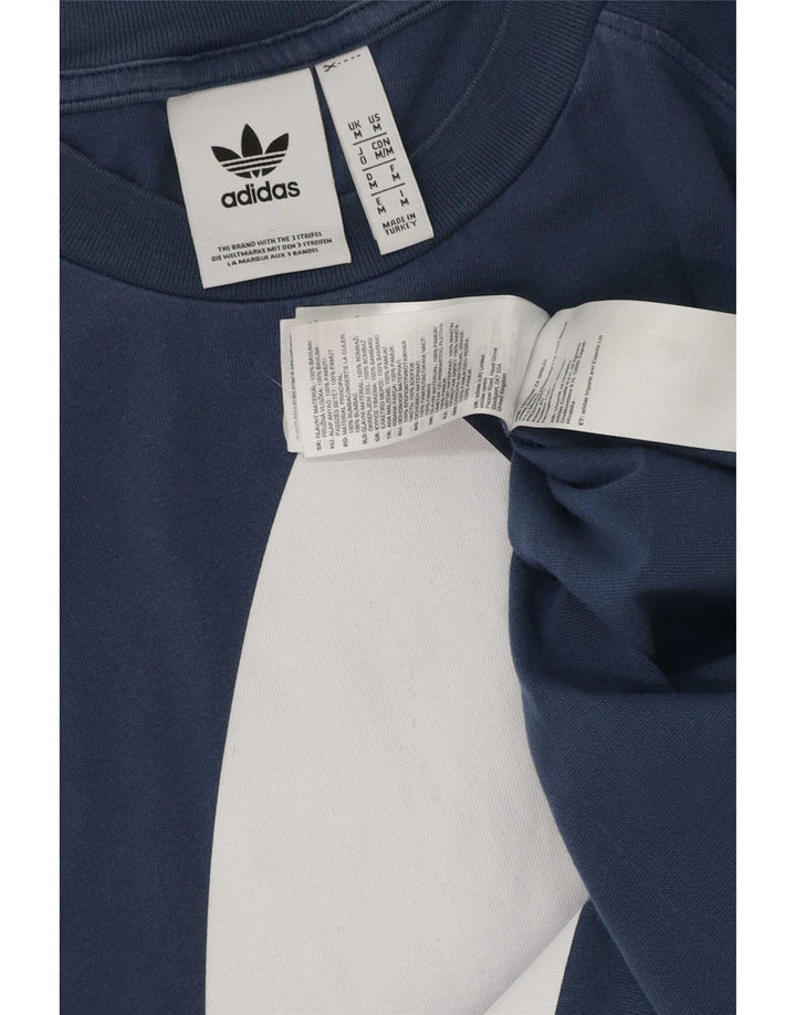 Adidas Mens Graphic T-Shirt Top Médio Algodão Azul