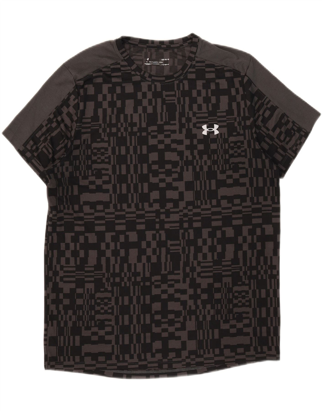 Camiseta masculina Under Armour Heat Gear grande poliéster geométrico preto