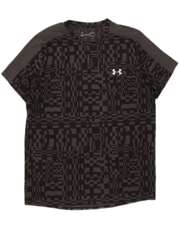 Camiseta masculina Under Armour Heat Gear grande poliéster geométrico preto
