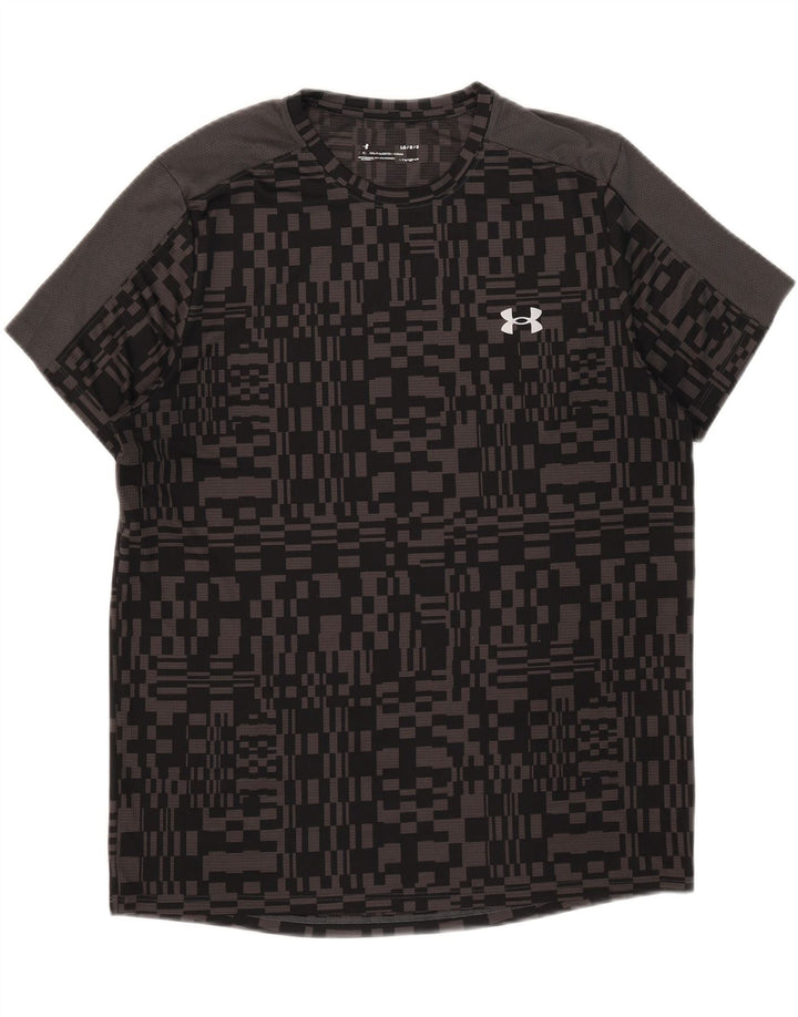 Camiseta masculina Under Armour Heat Gear grande poliéster geométrico preto