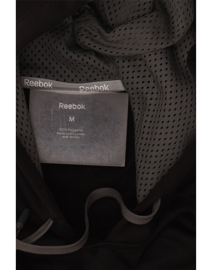Reebok Mens Hoodie Jumper Médio Preto Poliéster