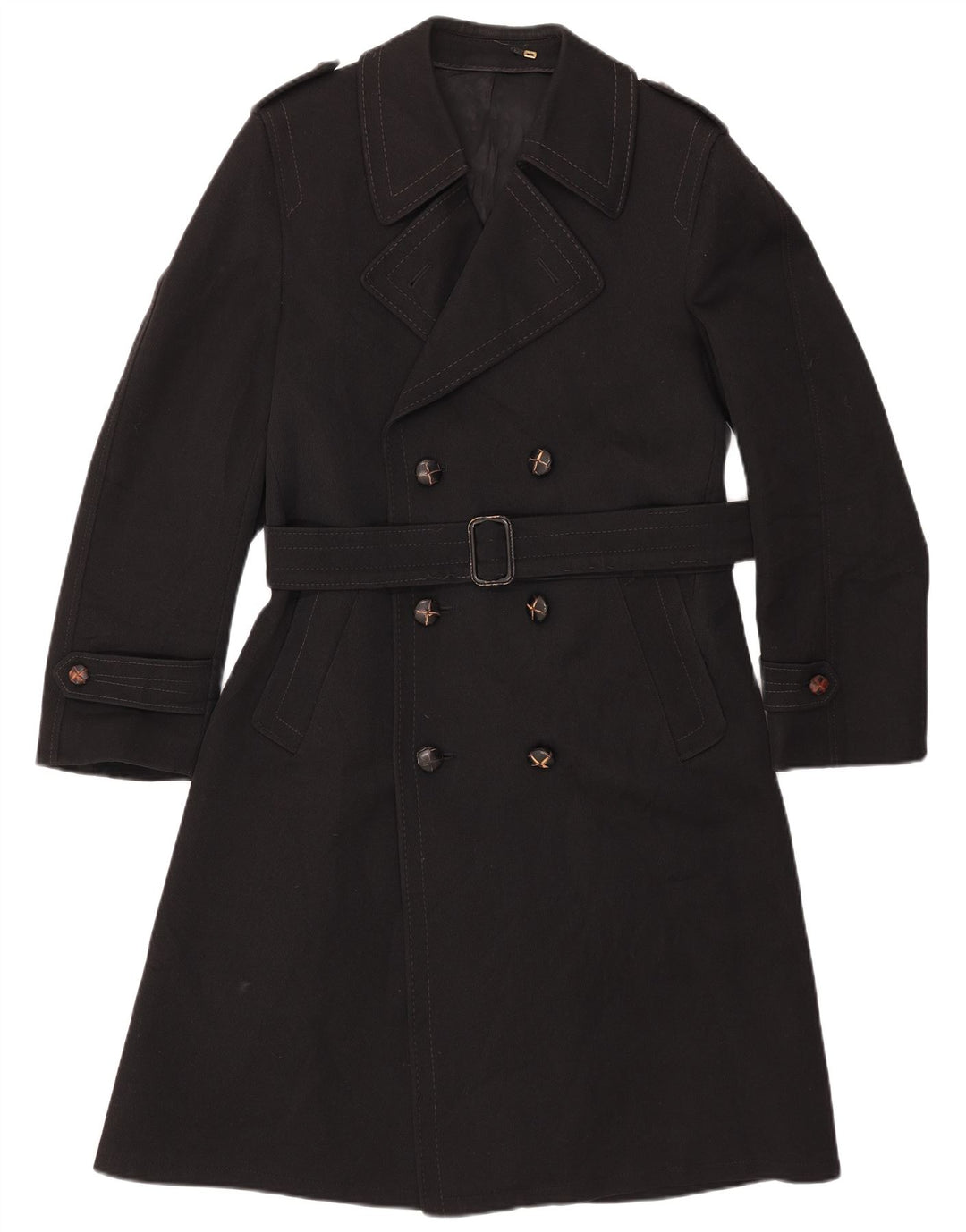 Lord Mens Trench Coat IT 48 Lã Preta Média