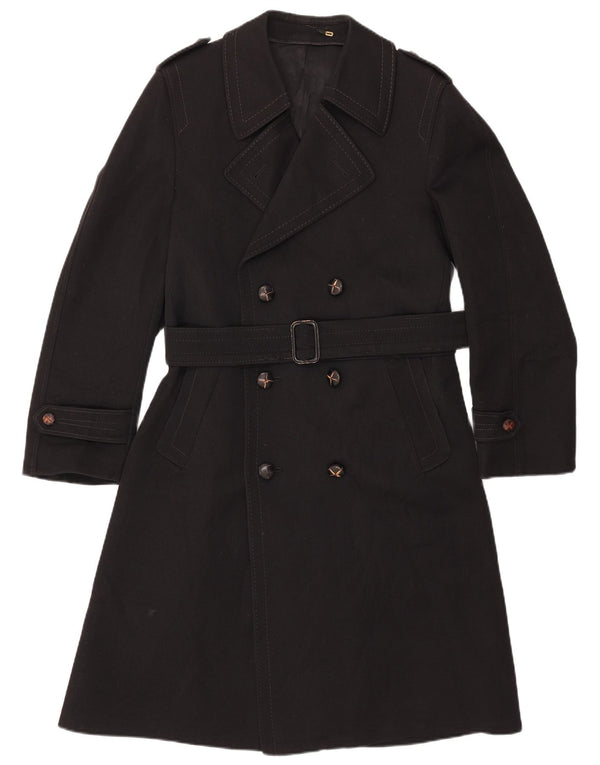 Lord Mens Trench Coat IT 48 Lã Preta Média