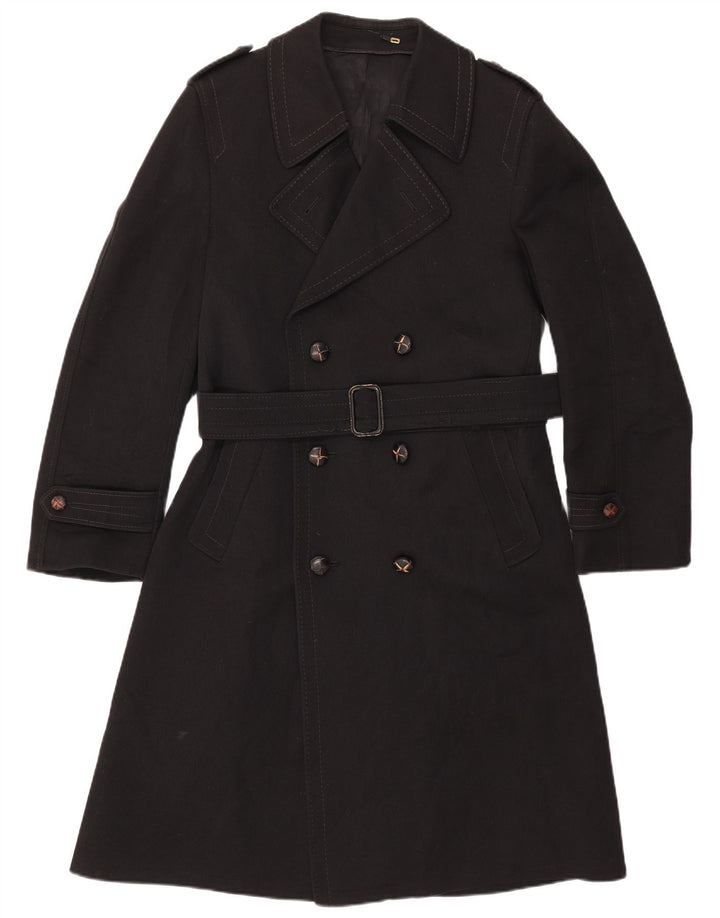 Lord Mens Trench Coat IT 48 Lã Preta Média
