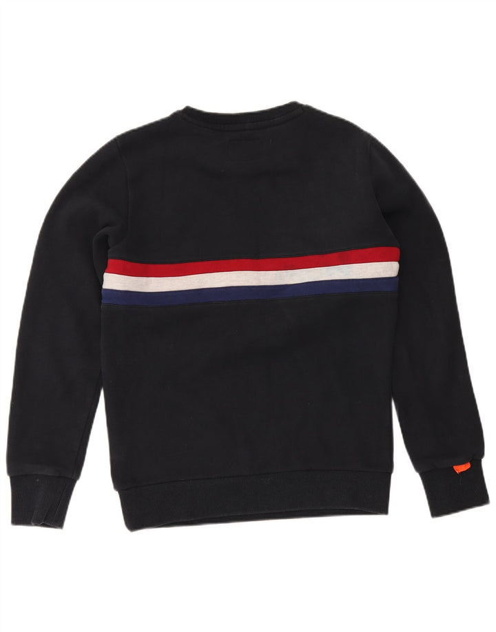 Superdry moletom masculino jumper médio azul marinho algodão colorblock