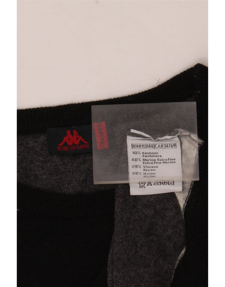 Suéter masculino KAPPA com gola redonda 3XL caxemira listrada cinza