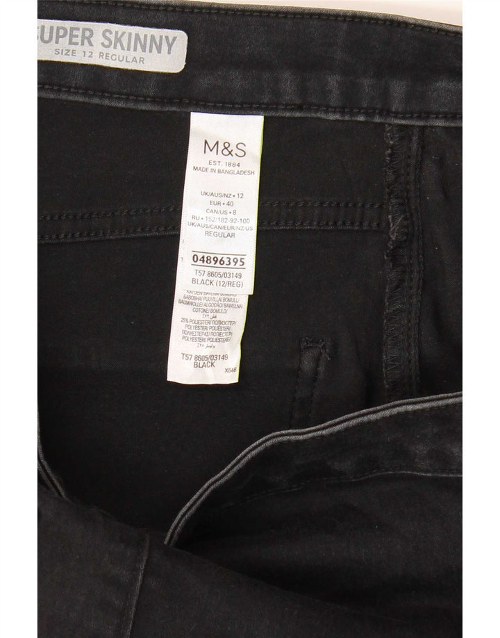 Jeans Marks & Spencer Regular Skinny Feminino Reino Unido 12 Médio W28 L27 Preto