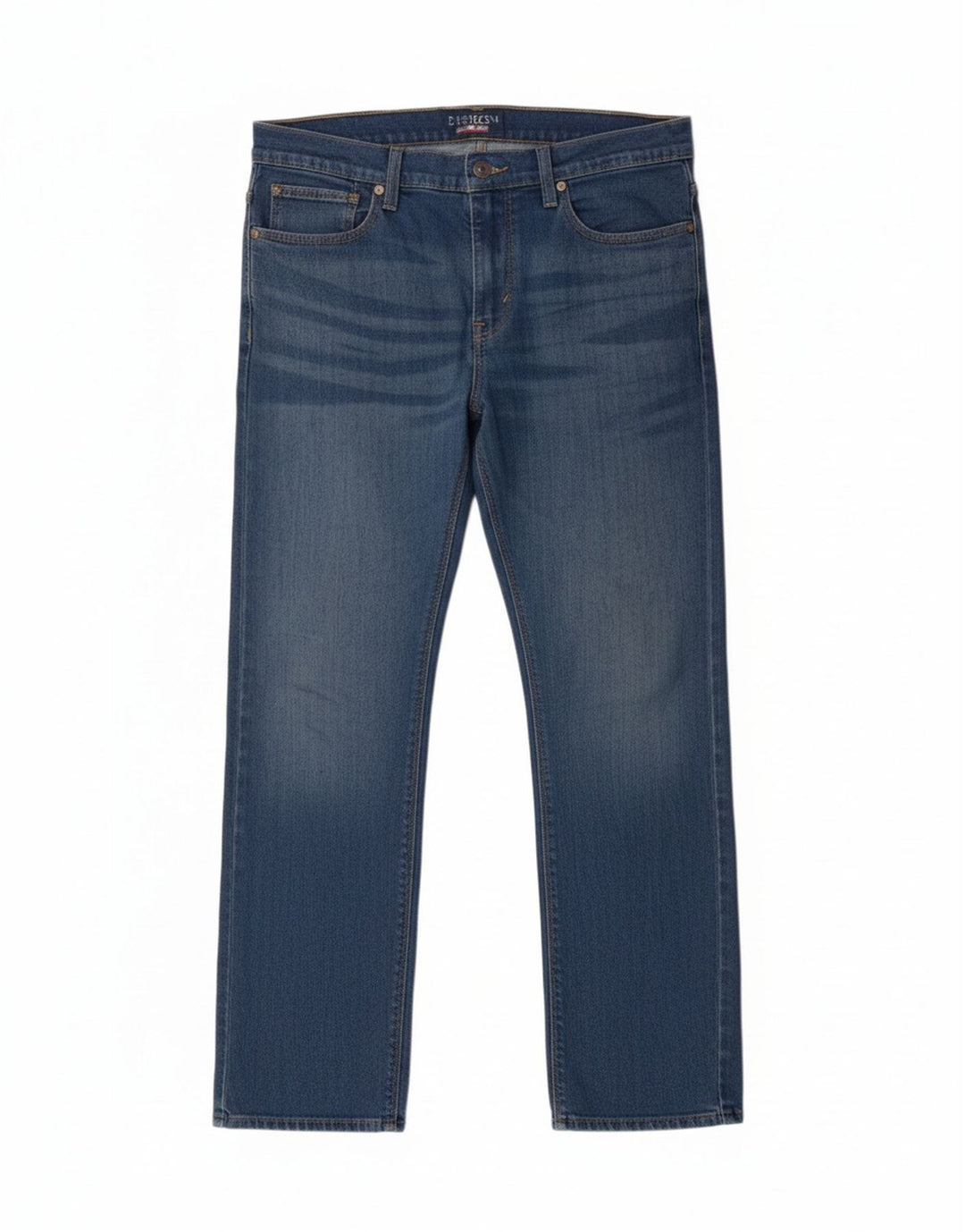 LEVI'S Masculino Denizen Straight Jeans W34 L30 Azul Algodão