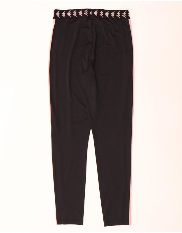 Kappa Womens Tezenis Graphic Leggings UK 8 Small Black Colourblock