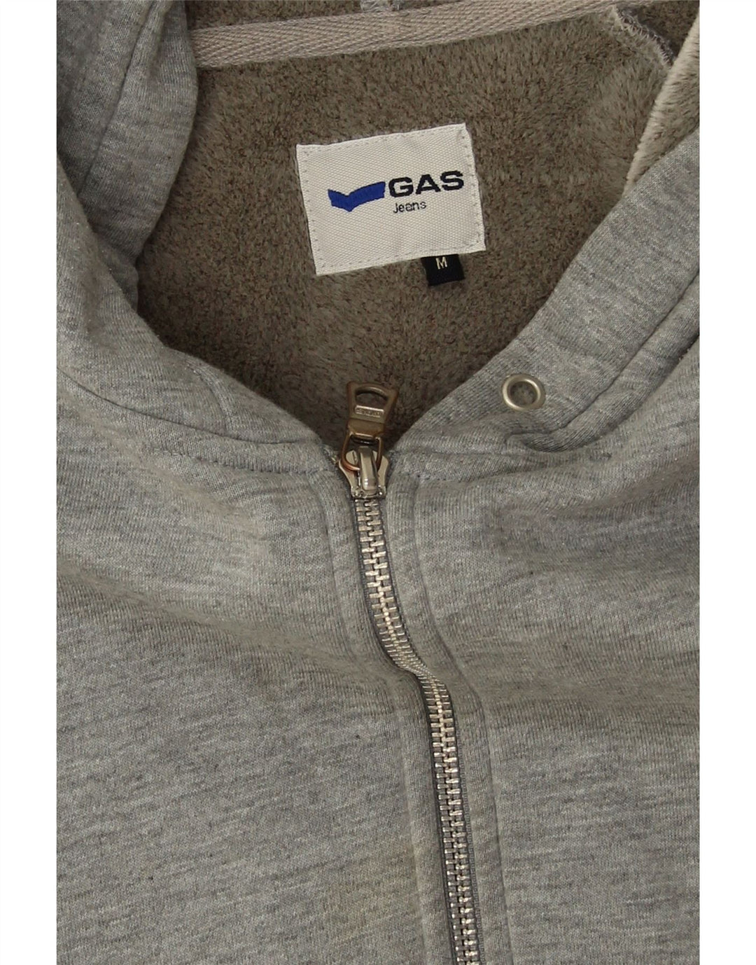 GAS Mens Zip Hoodie Sweater Medium Grey Cotton Vintage Gas and Second-Hand Gas from Messina Hembry 