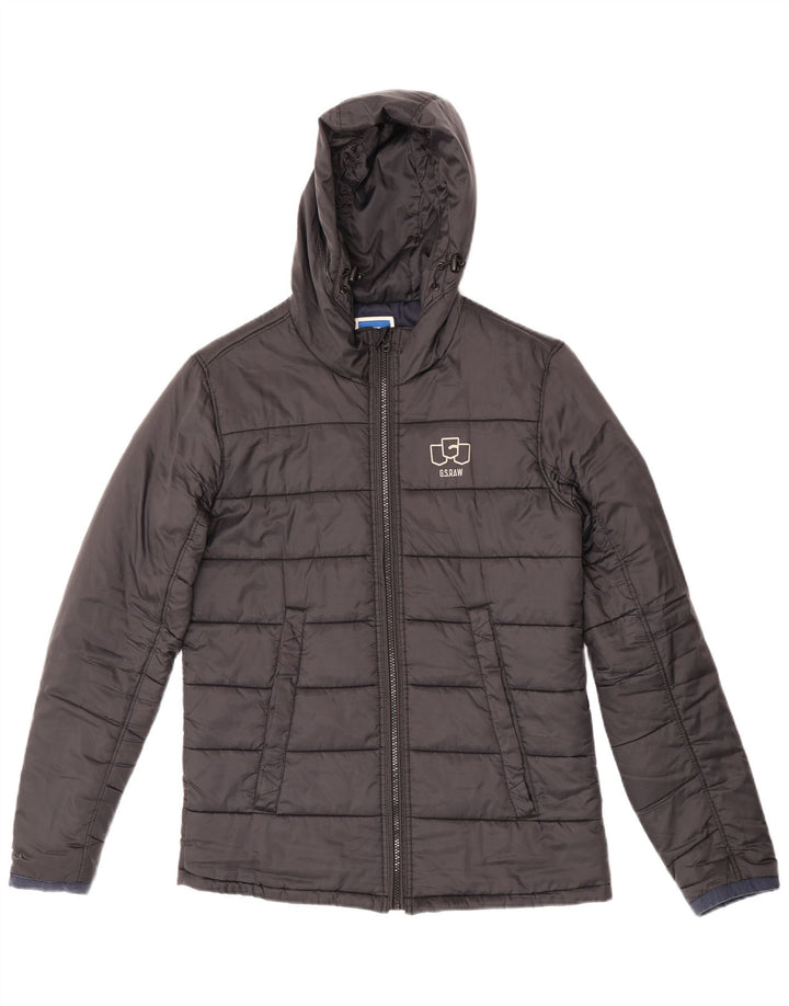 Jaqueta acolchoada com capuz feminina G-Star UK 14 grande poliéster preto