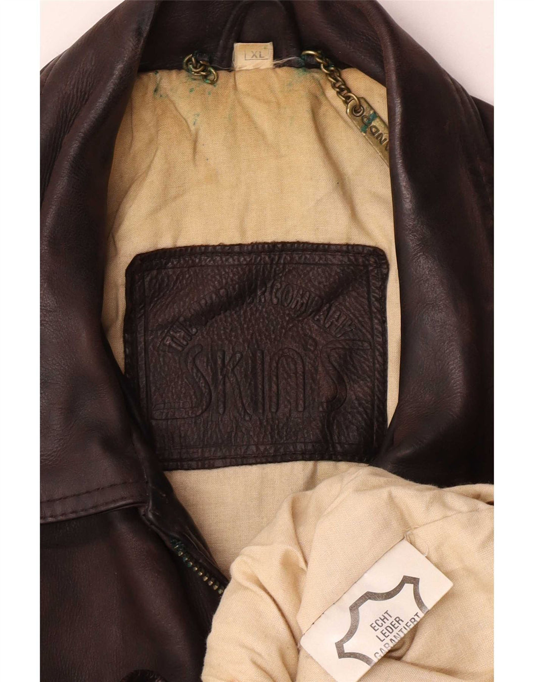 Jaqueta de couro masculina vintage UK 42 XL marrom