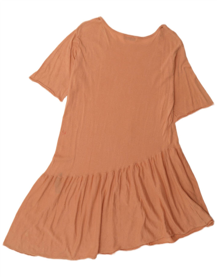 Vestido assimétrico feminino Zara Reino Unido 14 médio laranja