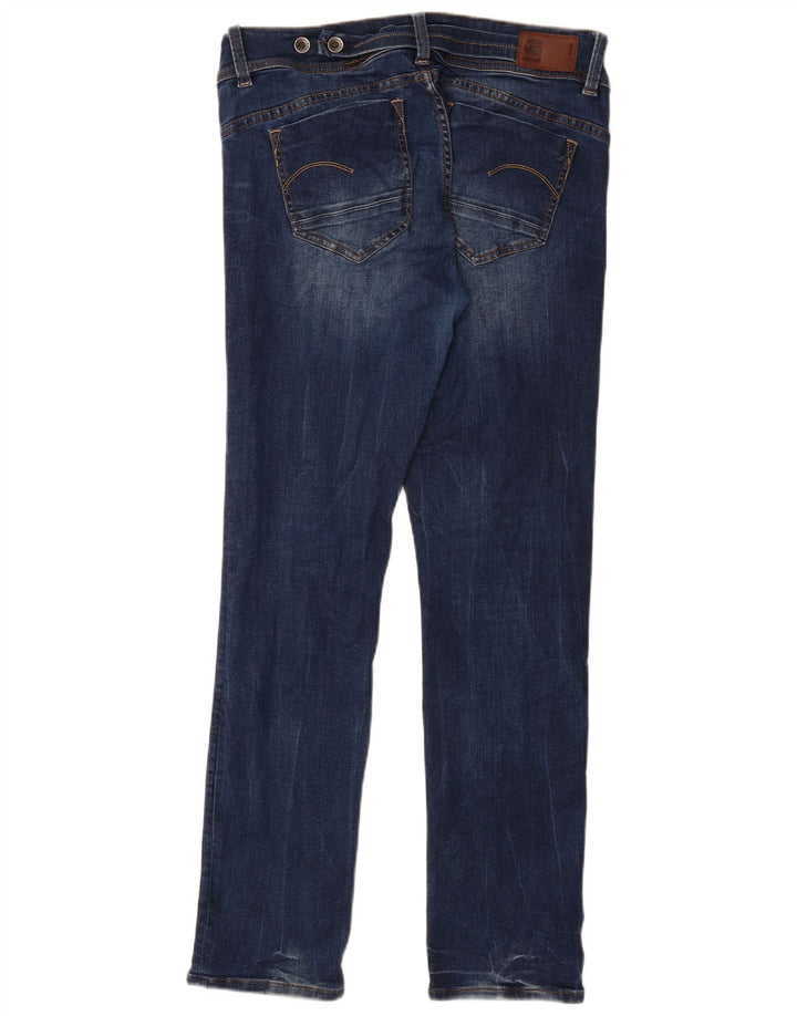 G-STAR feminino midge jeans reto W32 L32 algodão azul