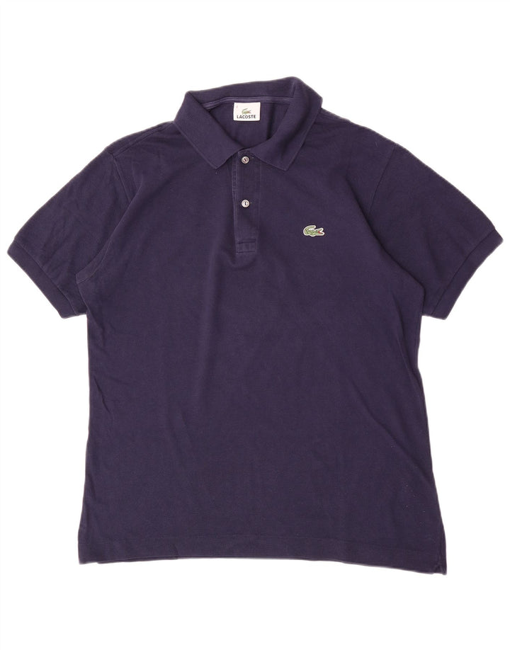 Camisa polo masculina Lacoste tamanho 4 médio algodão azul marinho