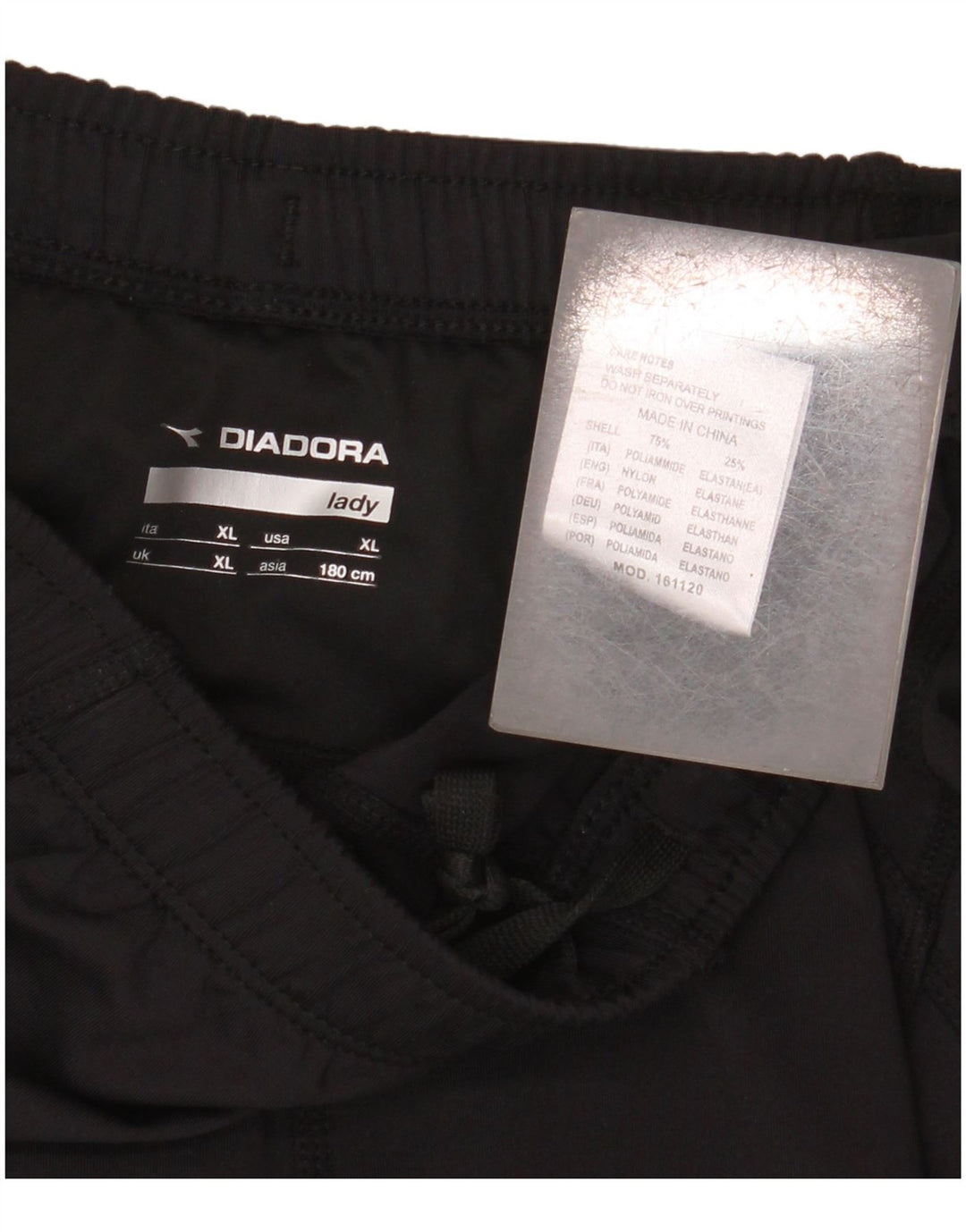 Shorts esportivos femininos Diadora UK 18 XL preto poliamida