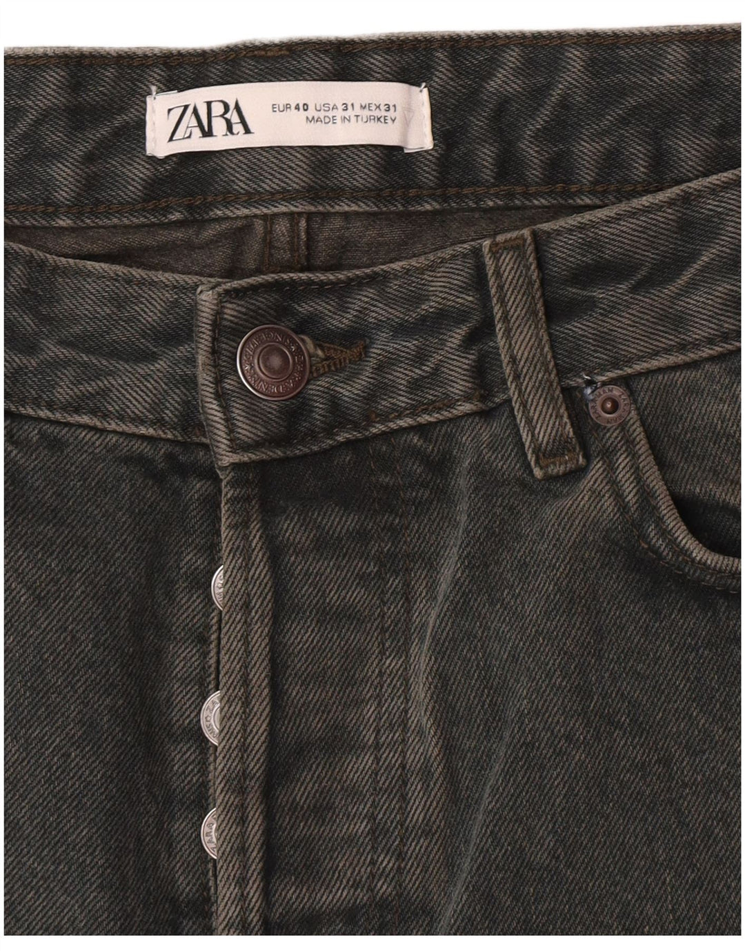 Zara Mens Straight Jeans EU 40 MMedium W31 L33 Verde