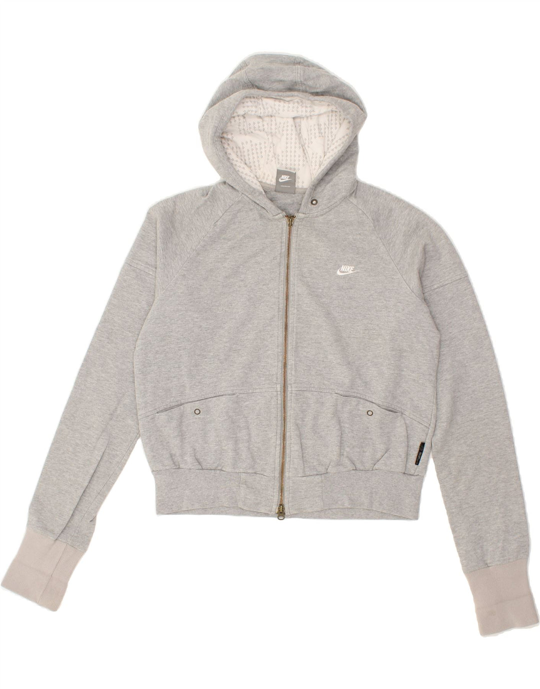 NIKE Womens Zip Hoodie Sweater UK 18 XL Grey Cotton Vintage Nike and Second-Hand Nike from Messina Hembry 