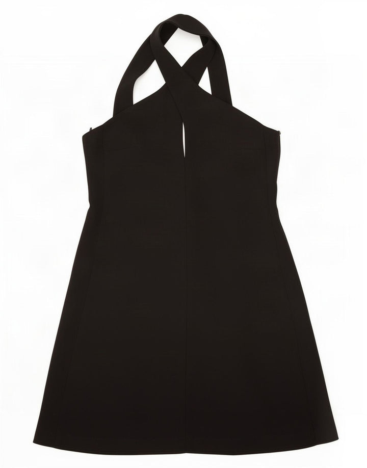 Vestido feminino Zara Halter UK 6 XS preto poliéster