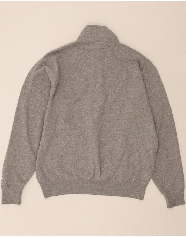 CHAMPION Mens Zip Neck Sweatshirt Jumper Large Grey Vintage Champion and Second-Hand Champion from Messina Hembry 