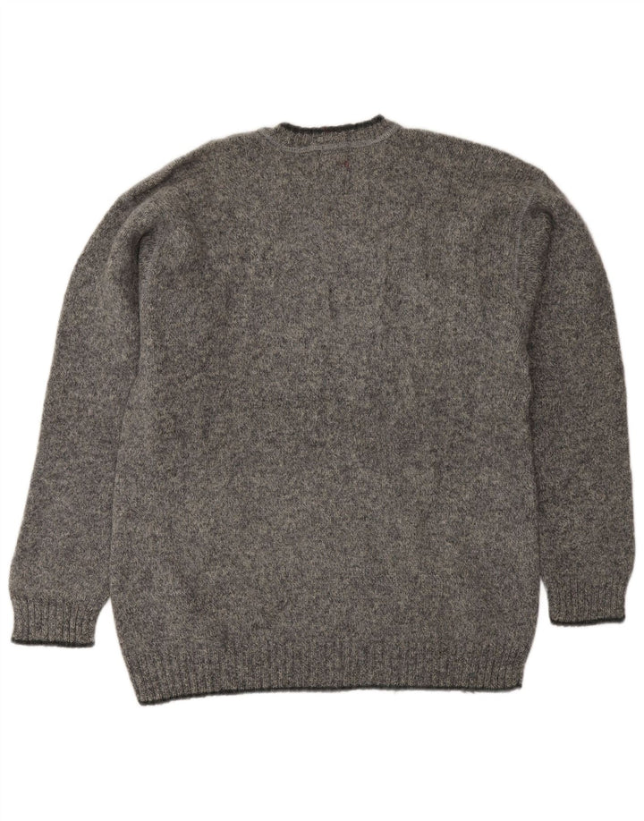 Suéter masculino Kappa com decote em V XL lã manchada cinza