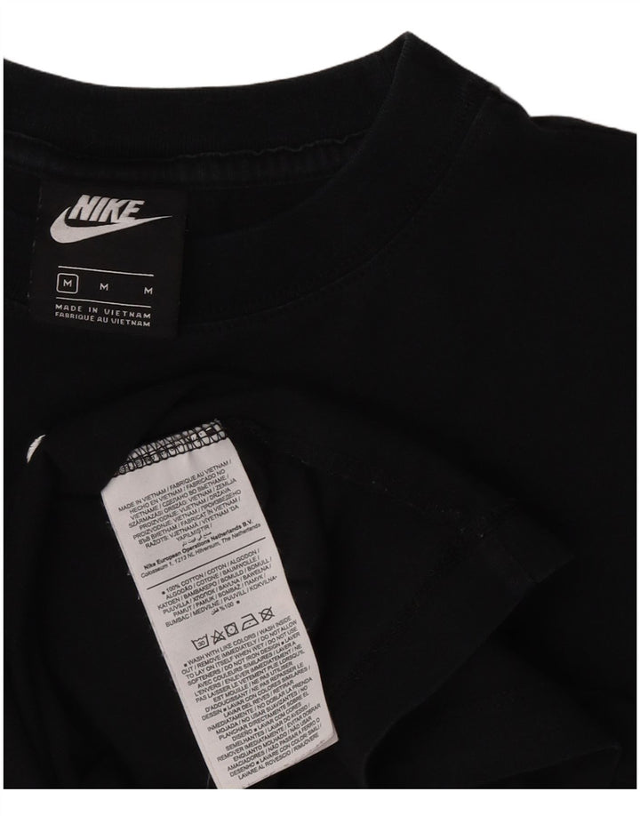 Nike Mens Camiseta Top Médio Algodão Preto