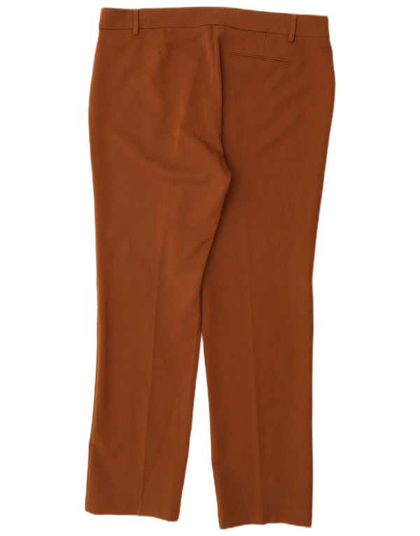 Calça casual feminina de cintura alta Marks & Spencer Reino Unido 16 grande W36 L31 marrom