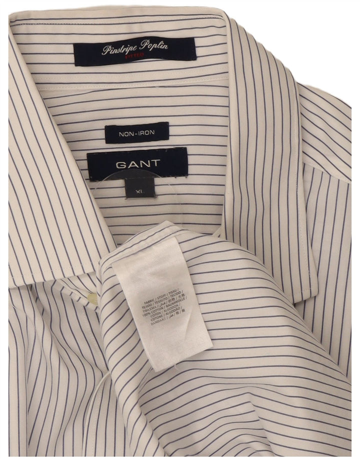 Camisa Gant masculina NON - IRON XL algodão listrado branco