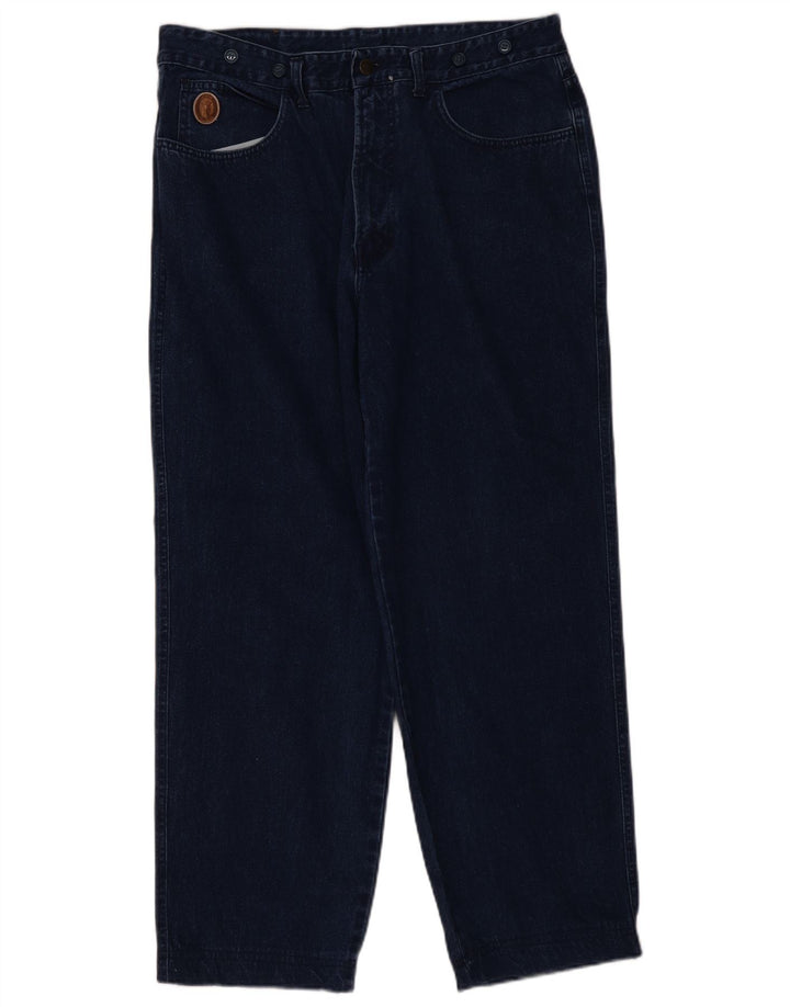 Jeans retos femininos Trussardi W34 L30 algodão azul marinho