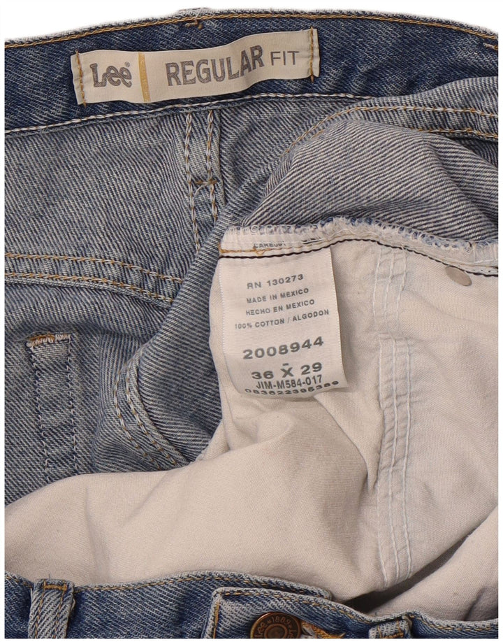 Calça jeans reta masculina LEE Regular Fit W36 L29 algodão azul