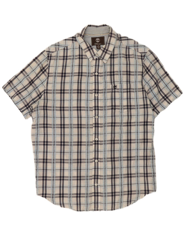 Timberland Mens Earthkeepers Regular Fit Camisa Grande Xadrez Branco