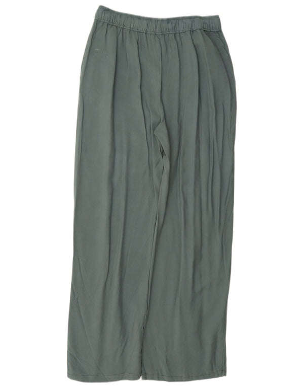 Zara Calça feminina casual de perna larga médio W28 L29 verde