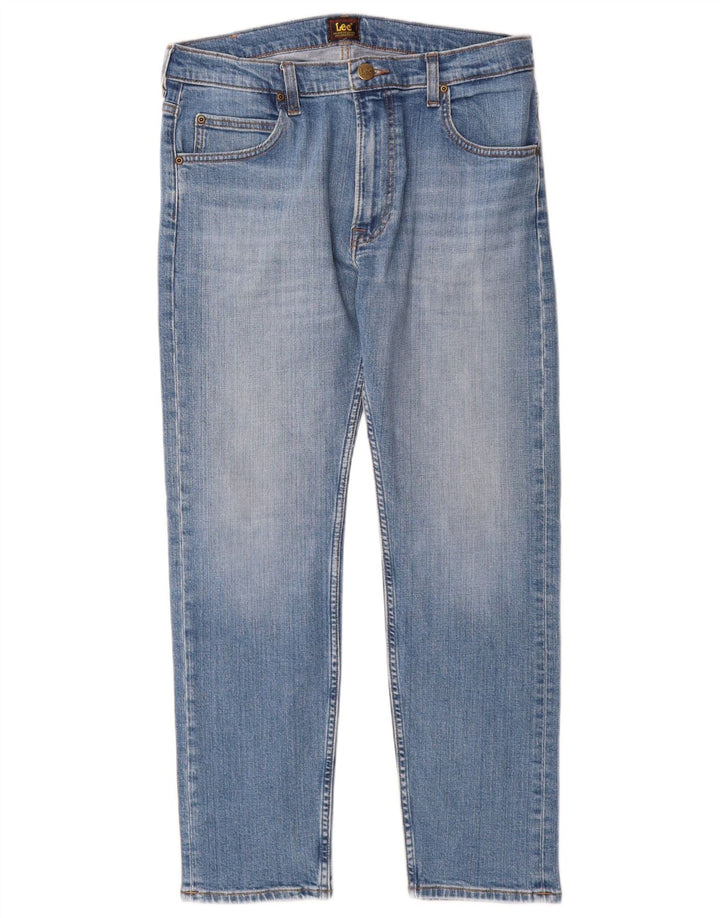 Lee Womens Rider Straight Jeans W32 L28 Azul Algodão