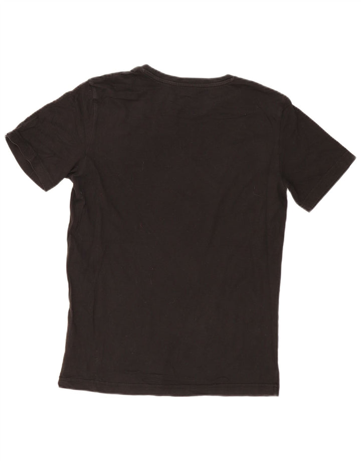 Puma Mens Graphic T-Shirt Top Pequeno Algodão Preto