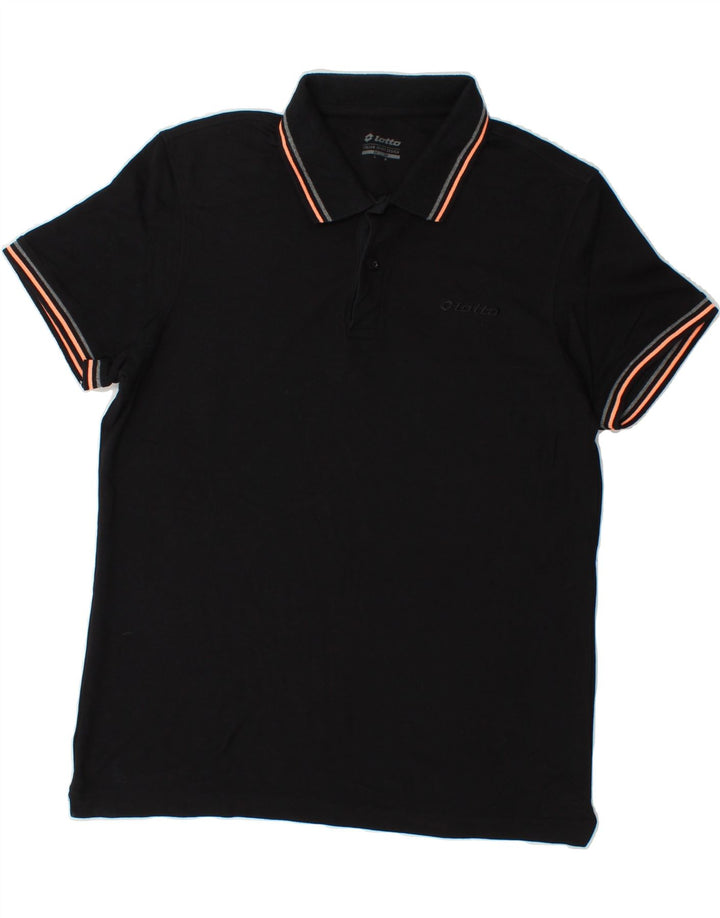 LOTTO Mens Polo Shirt Large Black Cotton Vintage Lotto and Second-Hand Lotto from Messina Hembry 
