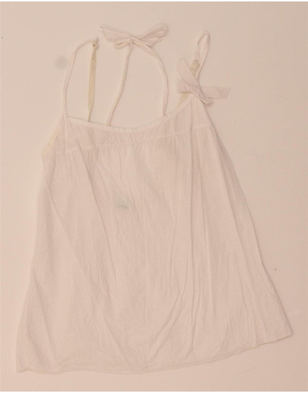 Benetton Crop Cami Top Mulher UK 4 XS Branco