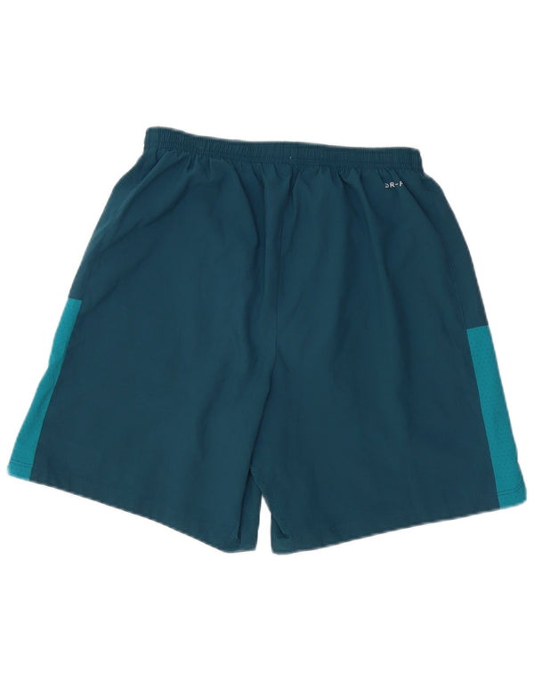 Shorts esportivos gráficos masculinos Nike Dri Fit médio azul colorblock poliéster