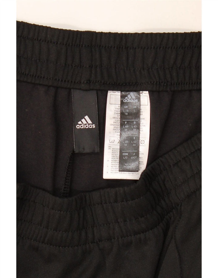 Calça de treino feminina Adidas UK 16/18 grande poliéster preto