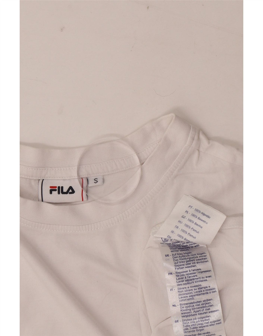 Camiseta masculina Fila Top pequeno algodão branco