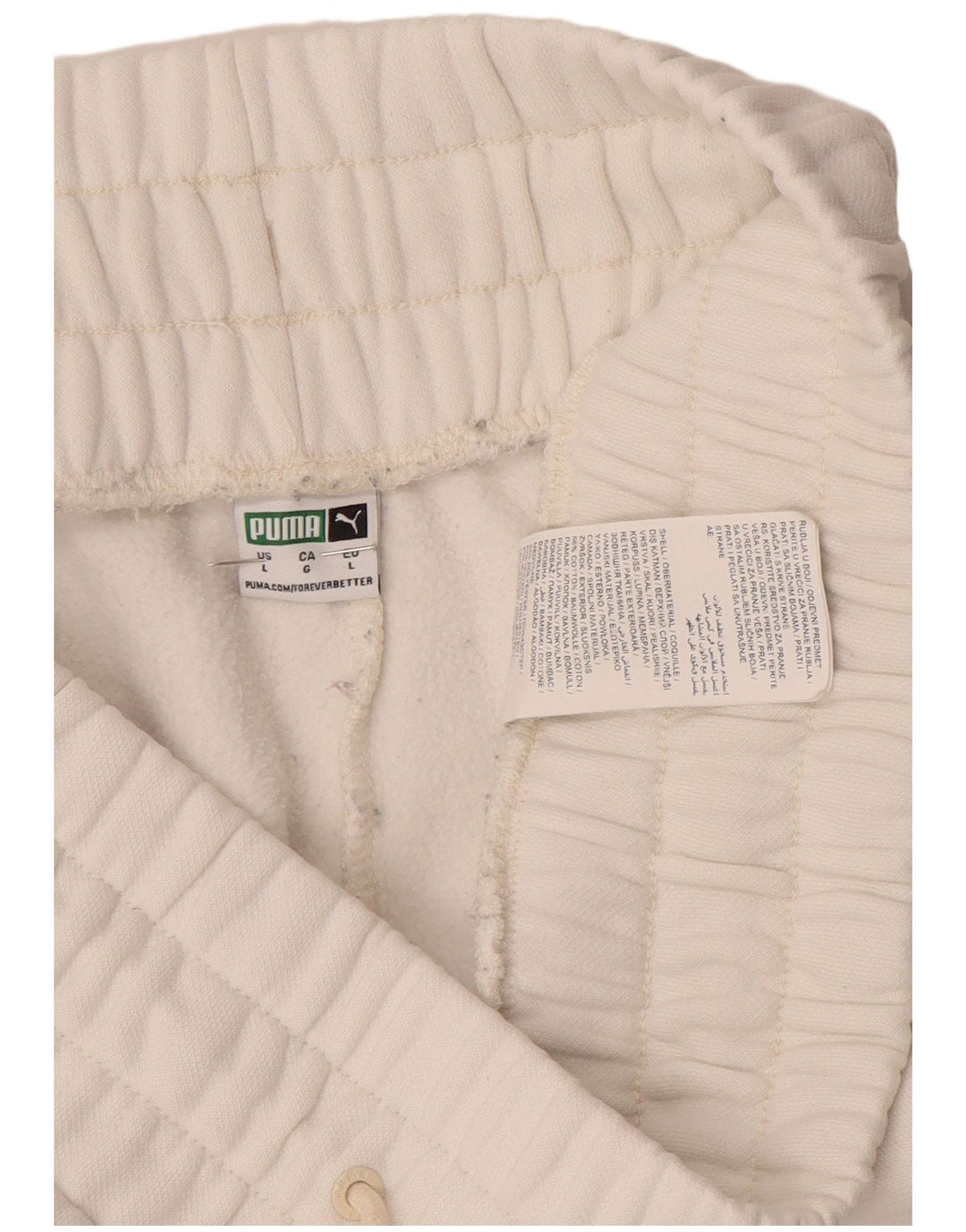 Calça de treino masculina PUMA joggers grande algodão branco