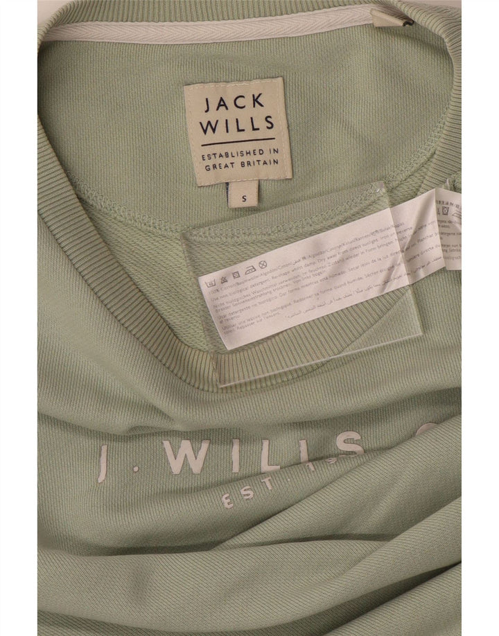 JACK WILLS moletom gráfico masculino jumper pequeno algodão verde