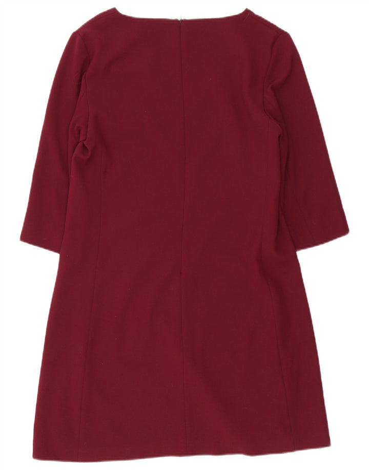 Vestido feminino Massimo Dutti manga 3/4 com bainha UE 40 médio Borgonha