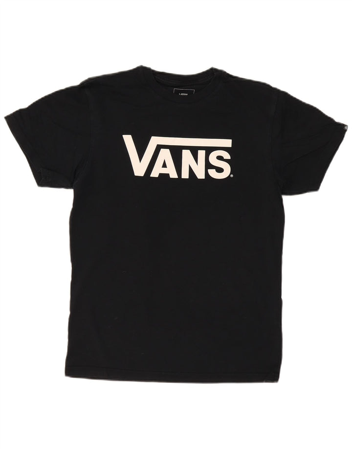Camiseta masculina VANS Classic Fit gráfica top pequeno algodão preto