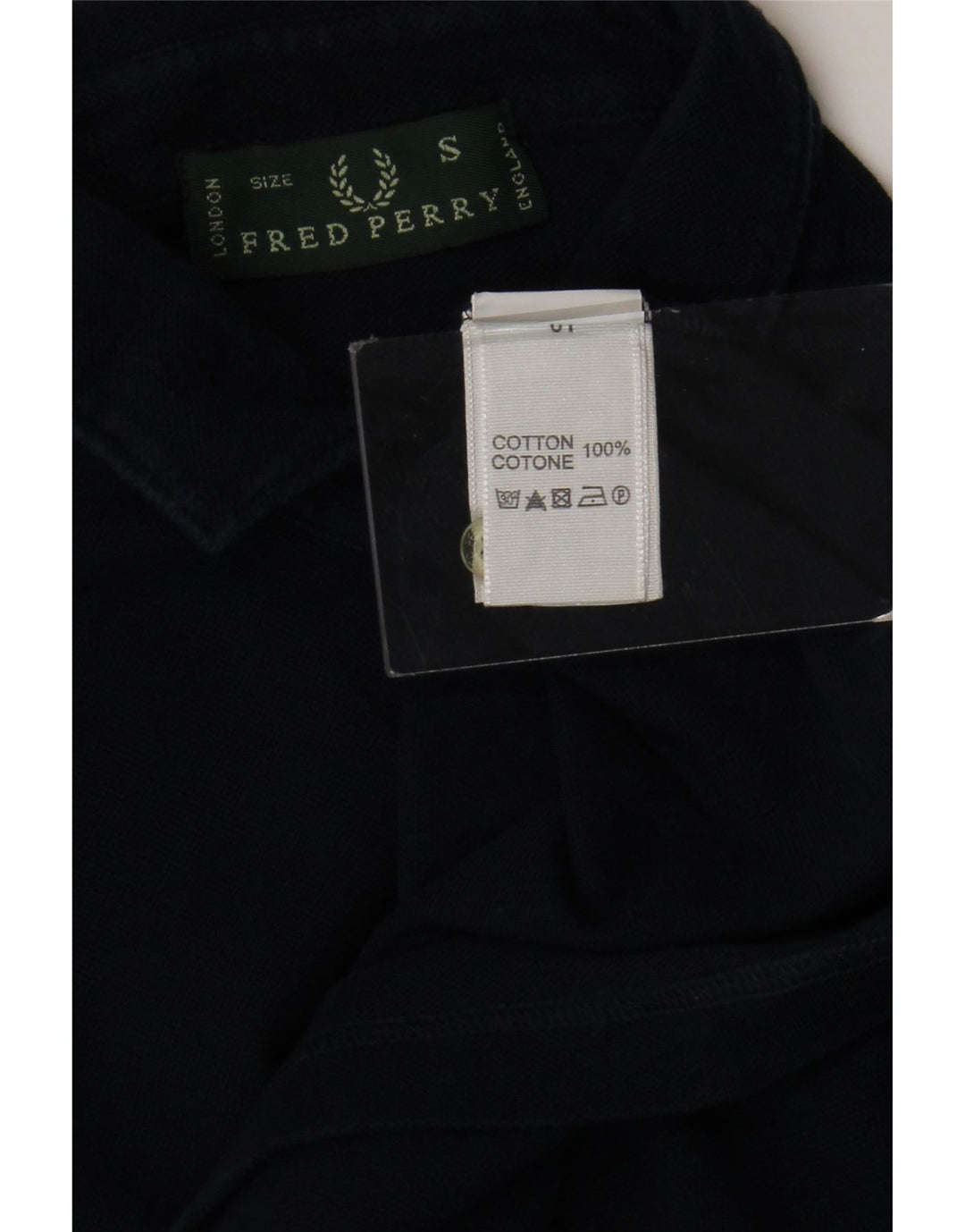 Camisa pólo masculina Fred Perry pequena algodão azul marinho