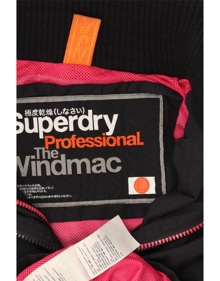 Jaqueta de chuva com capuz Superdry Womens The Windmac UK 16 grande nylon preto