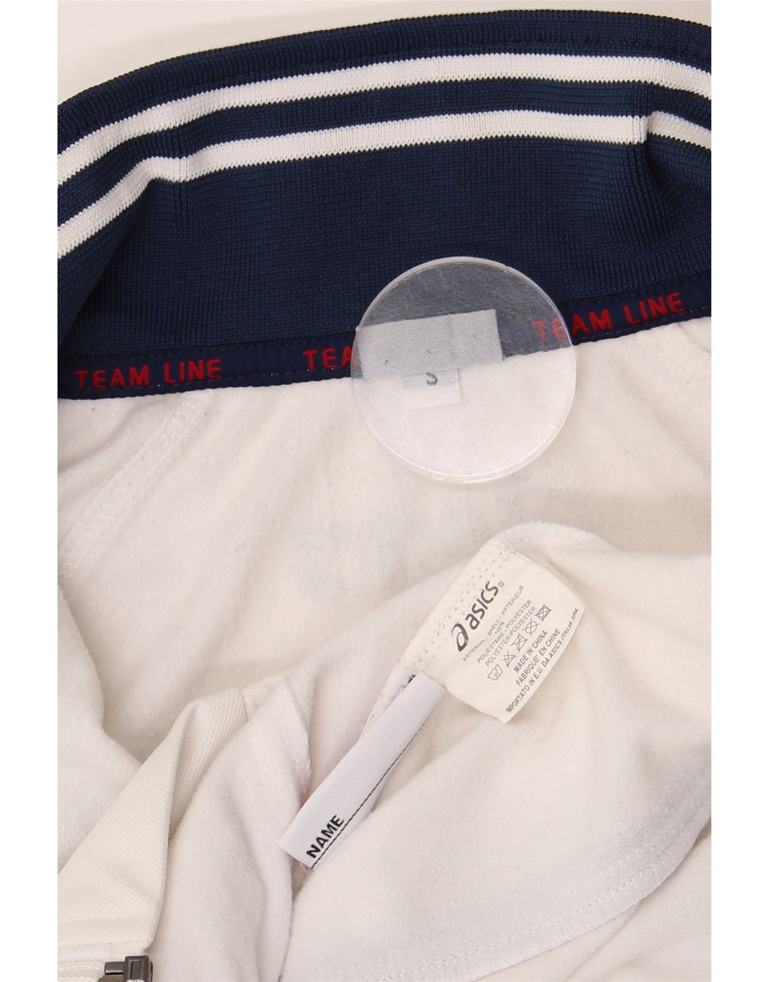 Asics Womens Tracksuit Top Jacket UK 10 Small White Colourblock Poliéster