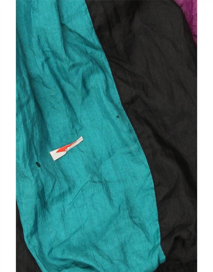 Jaqueta superior de agasalho masculino vintage médio preto colorblock nylon